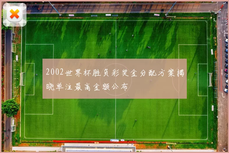 2002世界杯胜负彩奖金分配方案揭晓单注最高金额公布